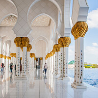 Buy canvas prints of Golden mosque Abu Dhabi Sheikh Zayed Mosque by Holly Burgess