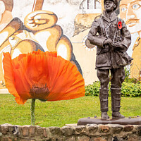 Buy canvas prints of Least we Forget, Lone Soldier by Holly Burgess