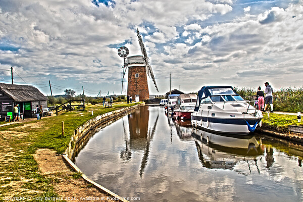 Captivating Horsey Windpump Reflections, Norfolk Picture Board by Holly Burgess