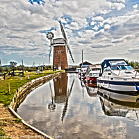 Buy canvas prints of Captivating Horsey Windpump Reflections, Norfolk by Holly Burgess
