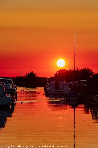 Sunset Infusion over Thurne Dyke Norfolk  Picture Board by Holly Burgess