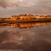 Buy canvas prints of Amble by the Sea at sunset  by Holly Burgess