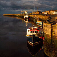 Buy canvas prints of 'Amble Harbour: A Timeless Maritime Snapshot' by Holly Burgess