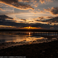 Buy canvas prints of Amble by the set, Sunset Northumberland by Holly Burgess