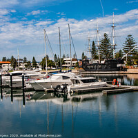 Buy canvas prints of Vibrant Wharf Scene, Adelaide Australia by Holly Burgess