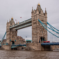 Buy canvas prints of Tower bridge London on the river thames  by Holly Burgess