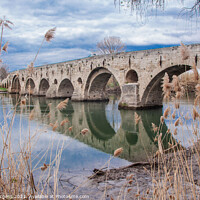 Buy canvas prints of Beziers Bridge over water France  by Holly Burgess