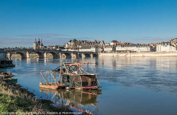 Blois France the Chat area of France, small boat on the river Loire Picture Board by Holly Burgess