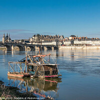 Buy canvas prints of Blois France the Chat area of France, small boat on the river Loire by Holly Burgess