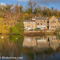 Buy canvas prints of Cromford water mill panoramic  by Holly Burgess