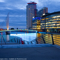 Buy canvas prints of Salford Quays, Greater Manchester, England Media City by Holly Burgess