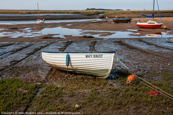 Burnham Deepdale coast fishing boats anchored on the shore  Picture Board by Holly Burgess