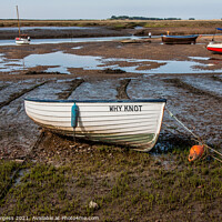 Buy canvas prints of Burnham Deepdale coast fishing boats anchored on the shore  by Holly Burgess