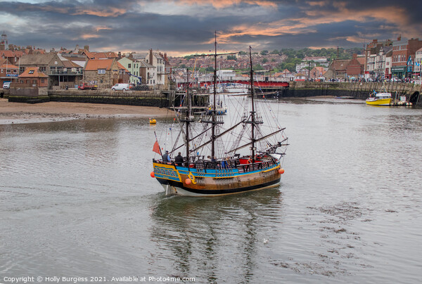 Whitby's Vibrant Coastal Splendour Picture Board by Holly Burgess