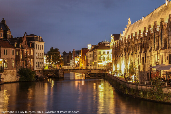 'Ghent's Twinkling Twilight: A River Journey' Picture Board by Holly Burgess