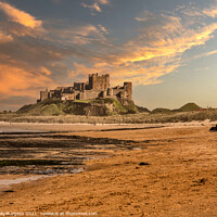 Buy canvas prints of Mesmerising Bamburgh Castle at Dusk by Holly Burgess