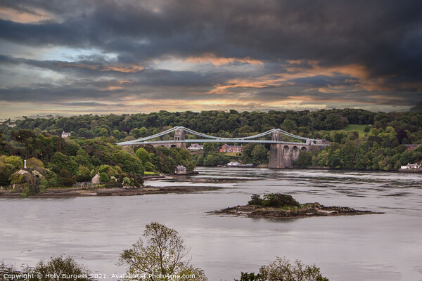 'Historic Telford's Bridge Over Serene Anglesey St Picture Board by Holly Burgess