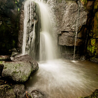 Buy canvas prints of Derbyshire's Hidden Gem: Enchanting Waterfalls by Holly Burgess