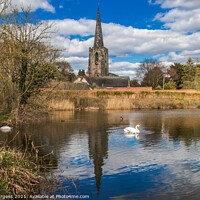 Buy canvas prints of Nature reserve looking at St Mary's Church over the Nature Reserve by Holly Burgess