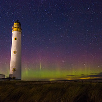 Buy canvas prints of Barns ness lighthouse aurora by D.APHOTOGRAPHY 