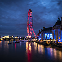 Buy canvas prints of London Eye at Night by The Thames by Gary Cooper