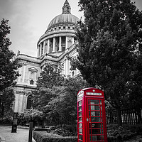 Buy canvas prints of Red Phone Box By St Pauls by Gary Cooper