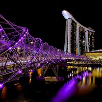 Buy canvas prints of Sands Bay Resort Helix Bridge Singapore by Danny Cannon