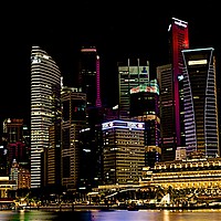 Buy canvas prints of Singapore Skyline by Danny Cannon