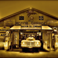 Buy canvas prints of The garage by Danny Cannon