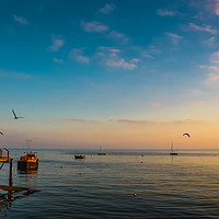 Buy canvas prints of Leigh-on-Sea, Essex Sunset by Lucy Bishop