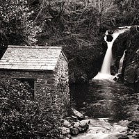 Buy canvas prints of The Grot and Waterfall at Rydal Hall by Jonathan Tallon