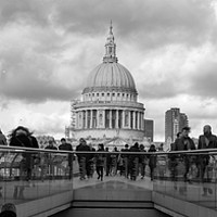 Buy canvas prints of St Paul's Cathedral from the Millennium Bridge by adrian parker