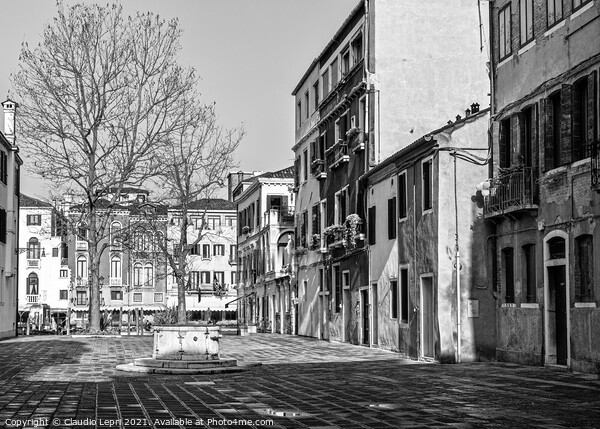 Square in Venice Black&White Picture Board by Claudio Lepri