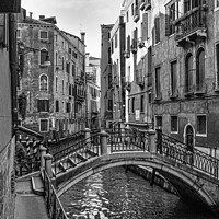 Buy canvas prints of Small canal in Venice Black&White by Claudio Lepri