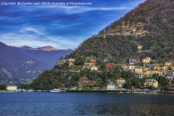Lake of Como with Brunate mountain Picture Board by Claudio Lepri