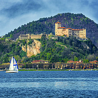 Buy canvas prints of Sailing in front of the Rock of Angera by Claudio Lepri