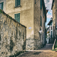 Buy canvas prints of Crossing of alleys in alpine village by Claudio Lepri