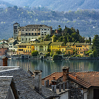 Buy canvas prints of San Giulio isle on Orta Lake, Italy by Claudio Lepri