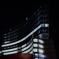 Buy canvas prints of City Night Architecture. Building details. by Claudio Lepri