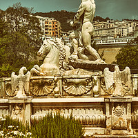Buy canvas prints of The Fountain of Neptune -  City background by Claudio Lepri