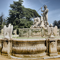 Buy canvas prints of The Fountain of Neptune - Close-up by Claudio Lepri