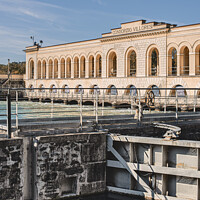 Buy canvas prints of The main facade of the Panperduto Dam  by Claudio Lepri