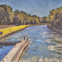 Buy canvas prints of Artistic view of the Villoresi canal from the Panperduto dam by Claudio Lepri