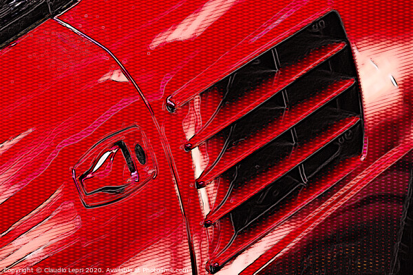 Rosso Ferrari #1 _ Digital Art Picture Board by Claudio Lepri