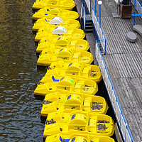Buy canvas prints of Yellow pedalos at rest by Stephen Robinson