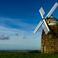 Buy canvas prints of Old Windmill with white sails on a hill, Tysoe. by Stephen Robinson