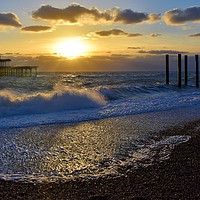 Buy canvas prints of Sunset's on the West Pier Brighton  by robin whitehead