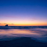 Buy canvas prints of Portreath beach sunset landscape by craig parkes
