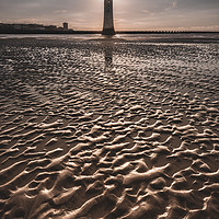 Buy canvas prints of Perch Rock Lighthouse at Sunset by Mali Davies