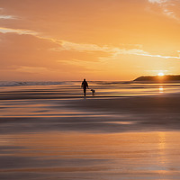 Buy canvas prints of Bamburgh beach sunrise by Tony Higginson